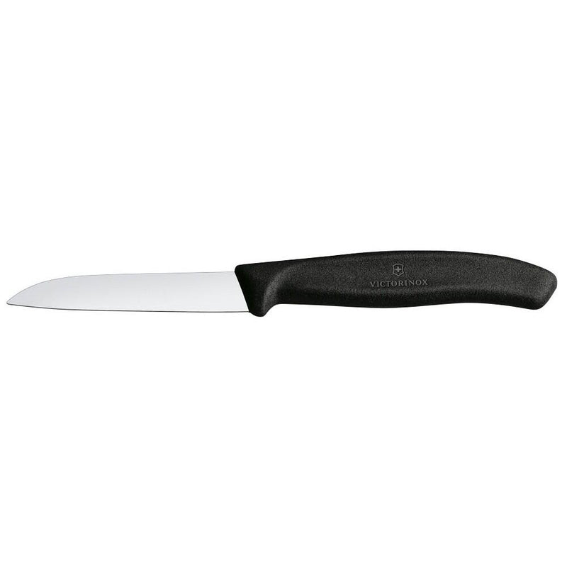 VICTORINOX Gemüsemesser Klinge: 8,0 cm silber - schwarz glänzend, poliert