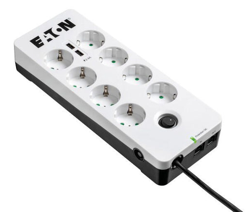 Eaton Steckdosenleiste 8fach mit RJ-11 Telefonstecker und USB-Anschlüsse 1.5m weiß