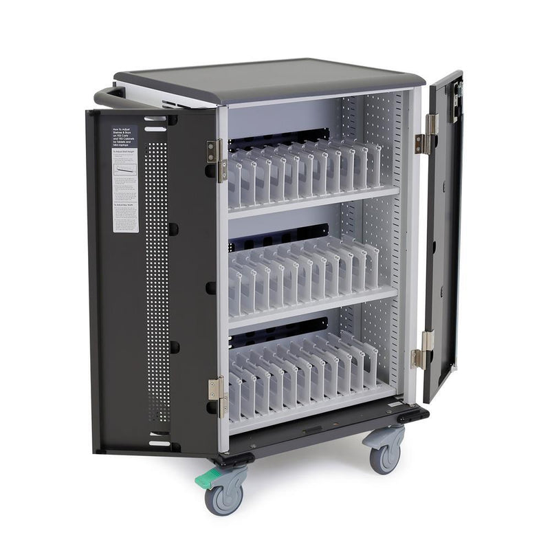 Ergotron YES36 Ladewagen für bis zu 24 Laptops/36 Tablets/Chromebooks mit patentierter PowerShuttle Technologie