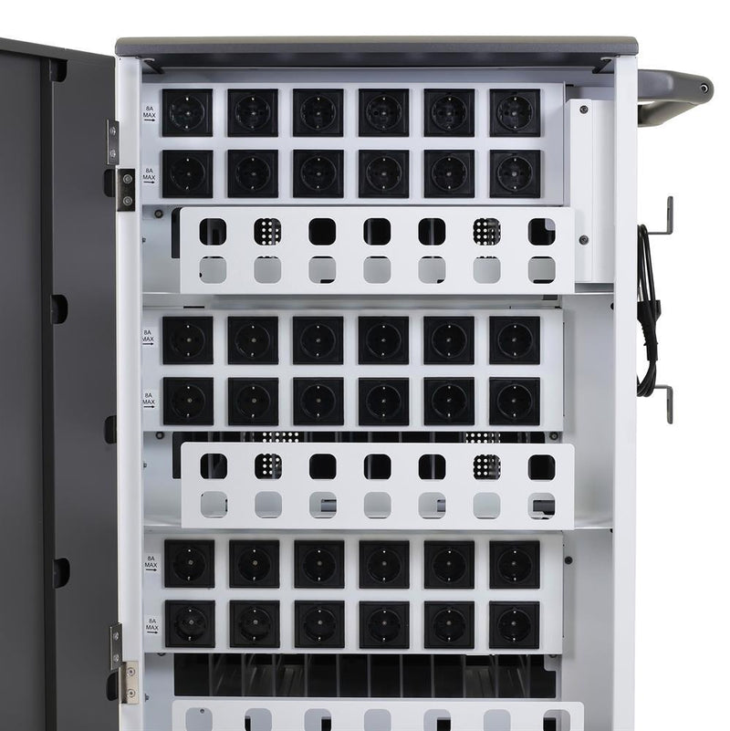 Ergotron YES36 Ladewagen für bis zu 24 Laptops/36 Tablets/Chromebooks mit patentierter PowerShuttle Technologie