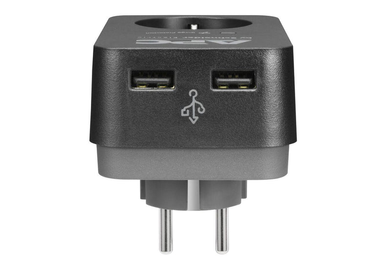 APC PME1WU2B-GR Essential SurgeArrest Black 1 Ausgang, 230V, 2 USB-Ports
