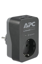 APC PME1WU2B-GR Essential SurgeArrest Black 1 Ausgang, 230V, 2 USB-Ports