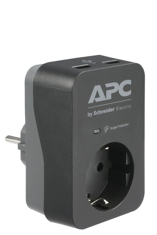 APC PME1WU2B-GR Essential SurgeArrest Black 1 Ausgang, 230V, 2 USB-Ports
