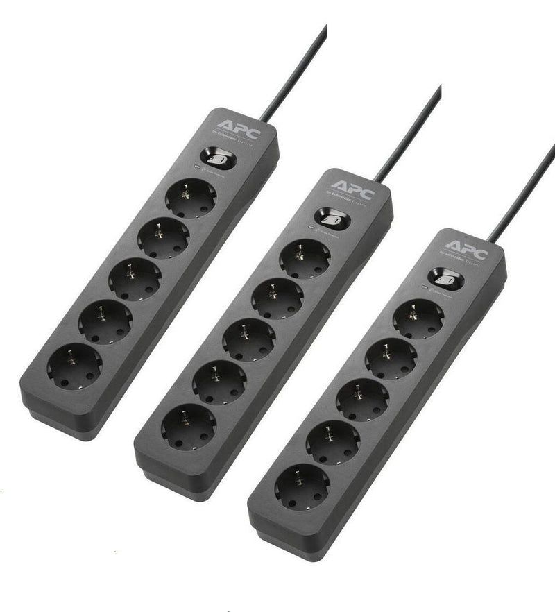 APC PME5B-GR 3er Pack Essential SurgeArrest Black 5 Ausgänge, 230 V