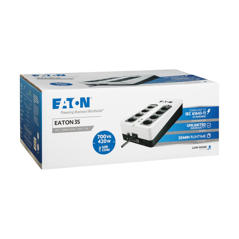 Eaton USV 3S Gen2 420W 700VA Schuko-Eingang, 8-Ausgänge