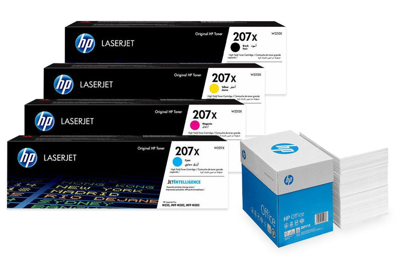Bundle mit HP Original 207X Toner 4er Multipack + 2.500 Blatt HP Kopierpapier hochweiß