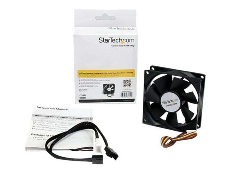 StarTech.com Case Fan 80mm - FAN8025PWM - Gehäuselüfter - 80mm - Schwarz