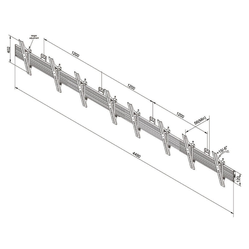 Neomounts Pro NMPRO-WMB4 Menuboard vierfach Wandhalterung
