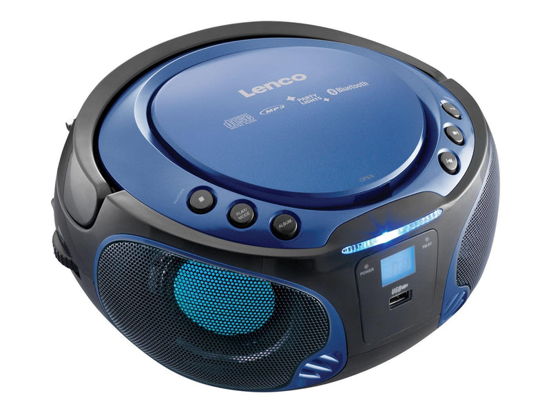 Lenco SCD-550 - Portable FM Radio CD/MP3/USB/Bluetooth® player with LED lighting - Blue