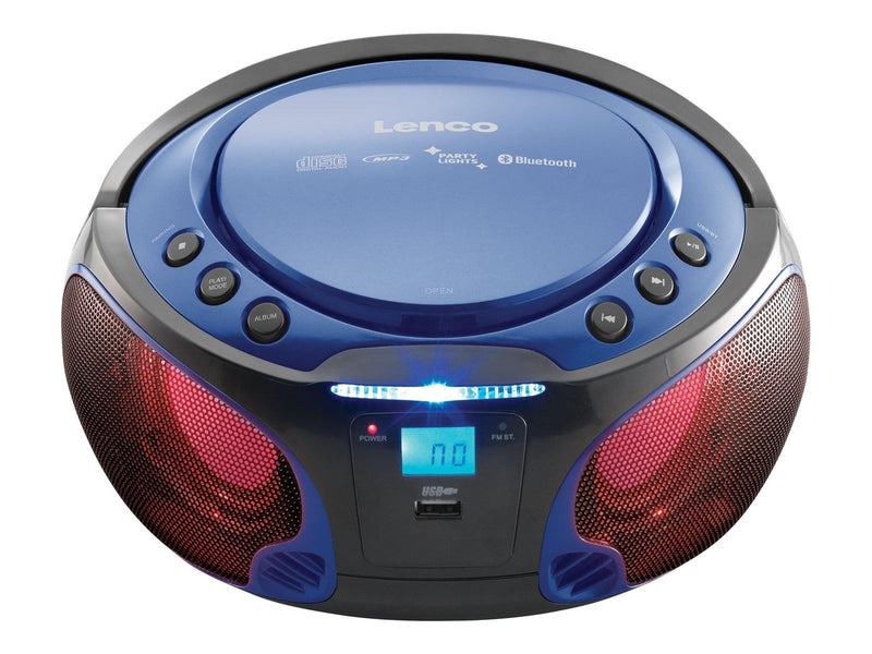 Lenco SCD-550 - Portable FM Radio CD/MP3/USB/Bluetooth® player with LED lighting - Blue