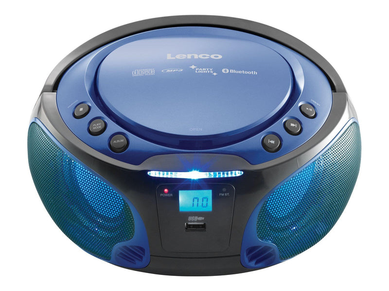 Lenco SCD-550 - Portable FM Radio CD/MP3/USB/Bluetooth® player with LED lighting - Blue