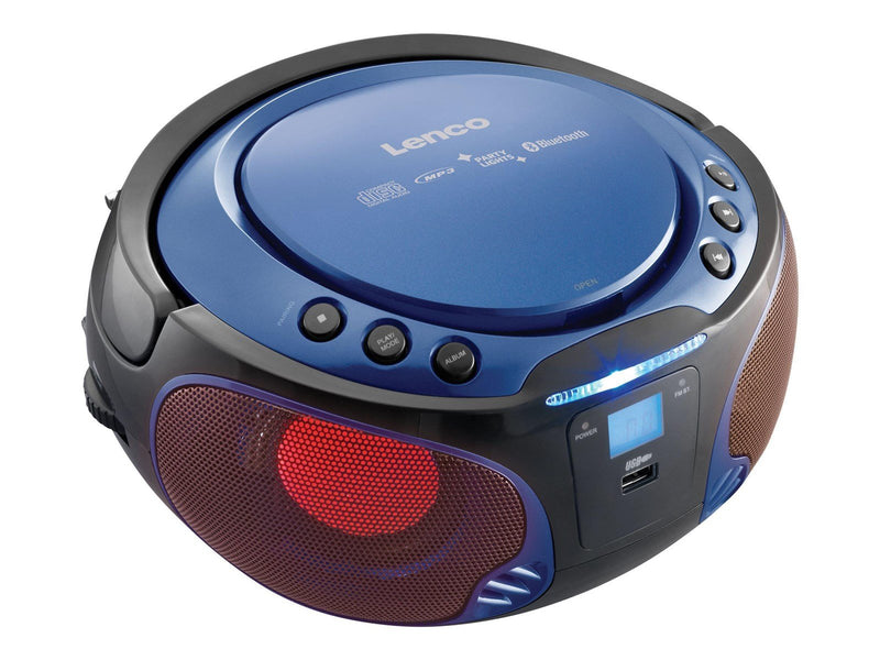 Lenco SCD-550 - Portable FM Radio CD/MP3/USB/Bluetooth® player with LED lighting - Blue