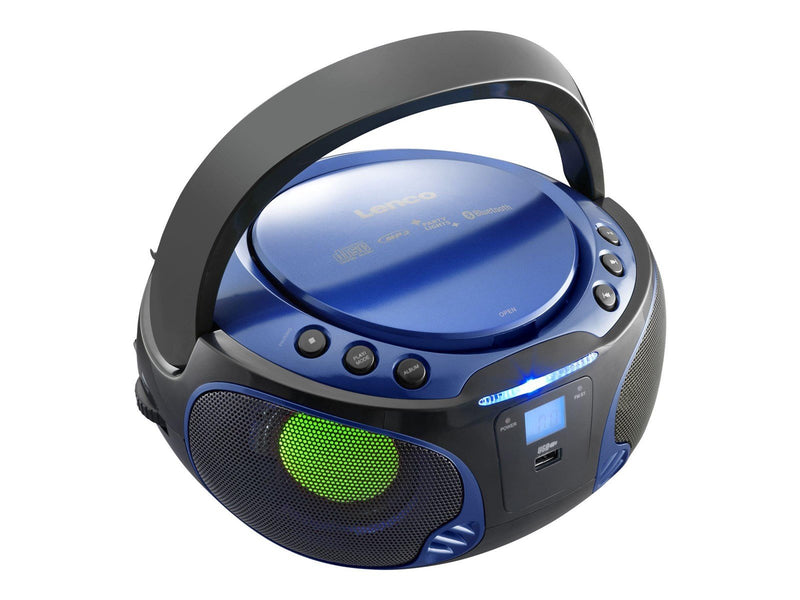 Lenco SCD-550 - Portable FM Radio CD/MP3/USB/Bluetooth® player with LED lighting - Blue