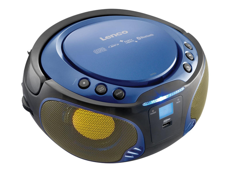 Lenco SCD-550 - Portable FM Radio CD/MP3/USB/Bluetooth® player with LED lighting - Blue