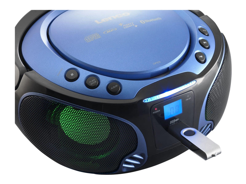 Lenco SCD-550 - Portable FM Radio CD/MP3/USB/Bluetooth® player with LED lighting - Blue