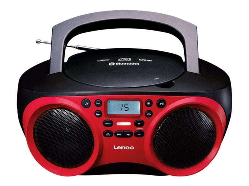 Lenco SCD-501RD Portable FM Radio CD-USB player with Bluetooth® - FM - Stereo - Rot