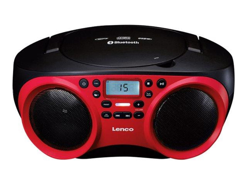 Lenco SCD-501RD Portable FM Radio CD-USB player with Bluetooth® - FM - Stereo - Rot