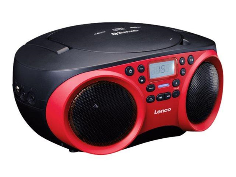 Lenco SCD-501RD Portable FM Radio CD-USB player with Bluetooth® - FM - Stereo - Rot