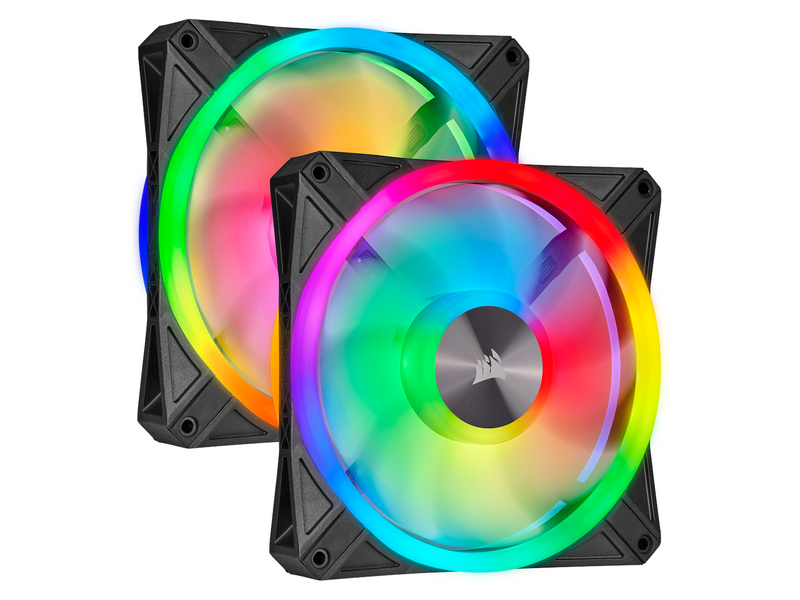 Corsair iCUE QL140 RGB - Black - 2-pack - Gehäuselüfter - 140mm - Schwarz mit RGB LED - 26 dBA