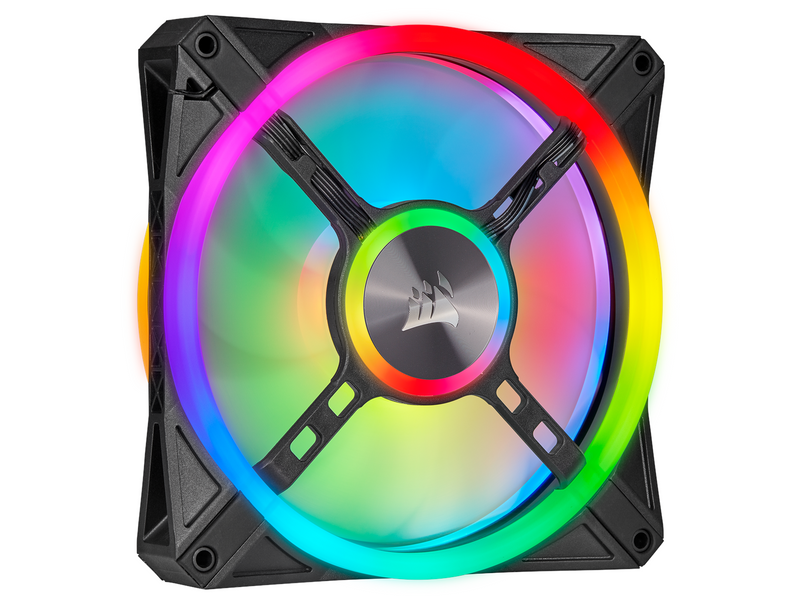 Corsair iCUE QL140 RGB - Black - 2-pack - Gehäuselüfter - 140mm - Schwarz mit RGB LED - 26 dBA