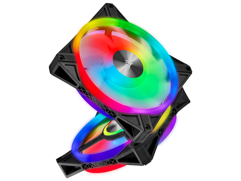 Corsair iCUE QL140 RGB - Black - 2-pack - Gehäuselüfter - 140mm - Schwarz mit RGB LED - 26 dBA