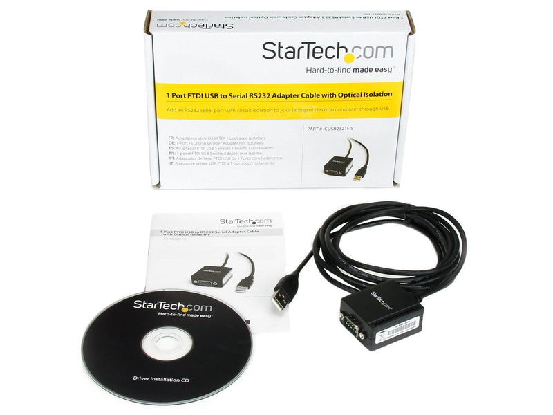 StarTech.com 1 Port FTDI USB zu Serial RS232 Adapter Kabel mit Optical Isolation
