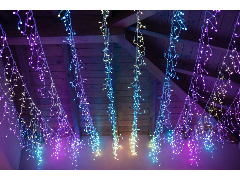 Twinkly Icicle – 190 App-Controlled RGB + Warm White LEDs. Clear Wire.