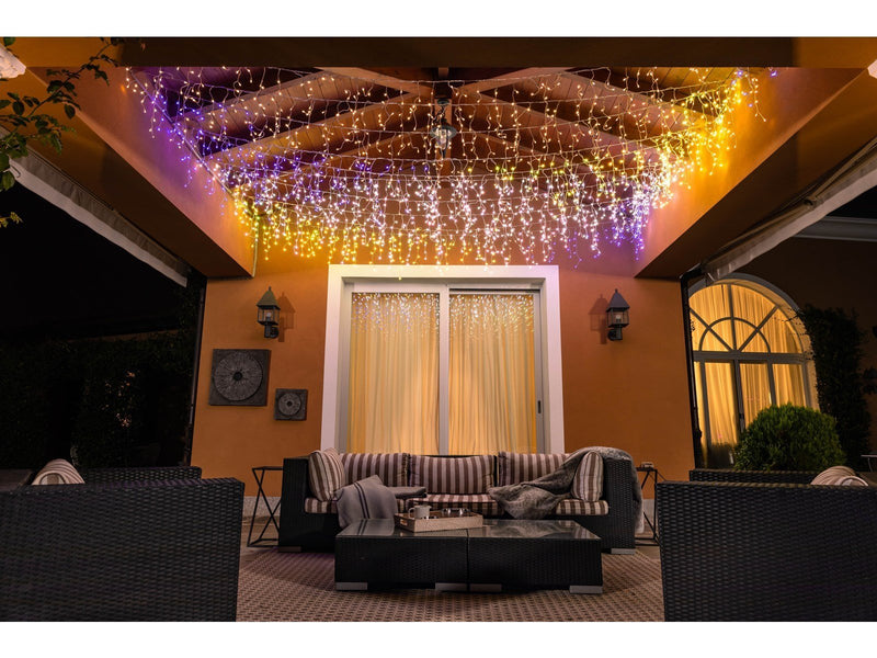 Twinkly Icicle – 190 App-Controlled RGB + Warm White LEDs. Clear Wire.