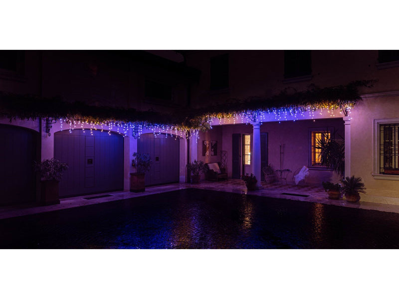 Twinkly Icicle – 190 App-Controlled RGB + Warm White LEDs. Clear Wire.