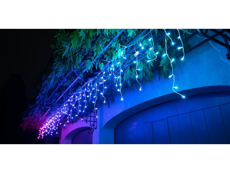 Twinkly Icicle – 190 App-Controlled RGB + Warm White LEDs. Clear Wire.