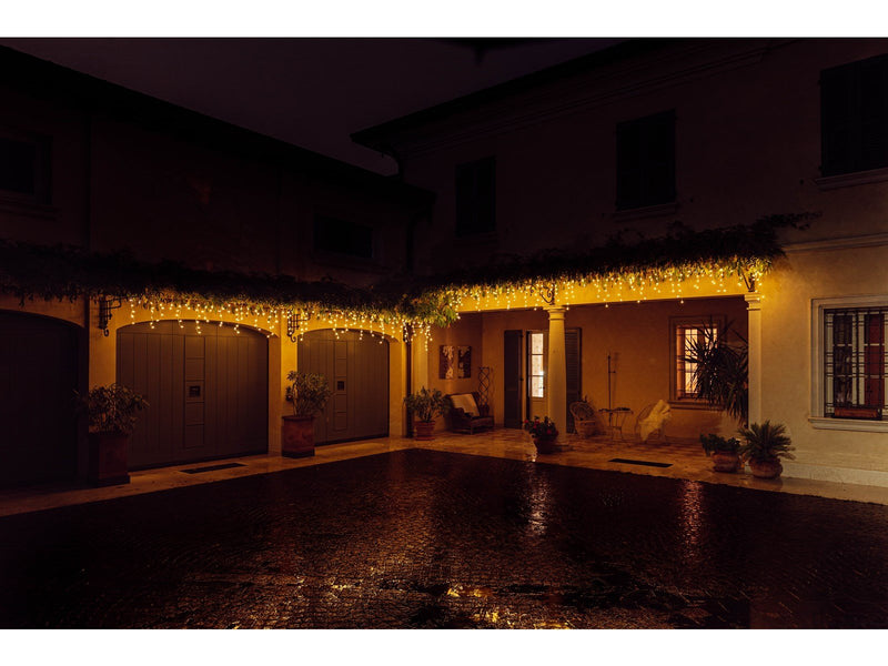 Twinkly Icicle – 190 App-Controlled Warm to Cool White LEDs. Clear Wire.