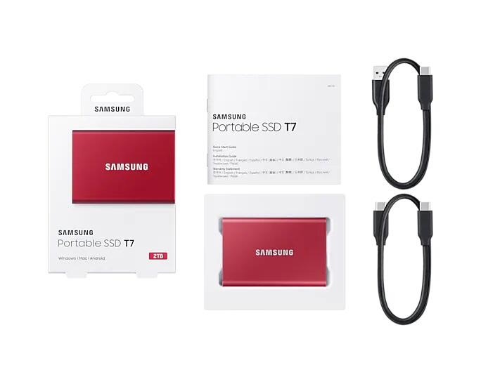 Samsung Portable SSD T7 2TB für PC/Mac (red)