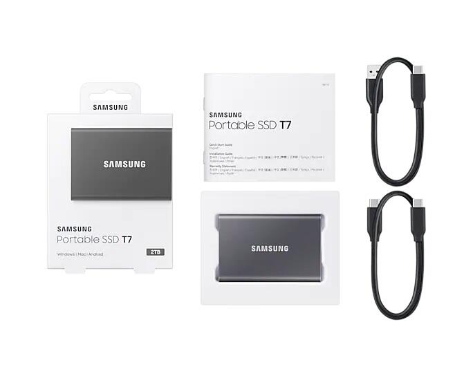 Samsung Portable SSD T7 2TB für PC/Mac (gray)