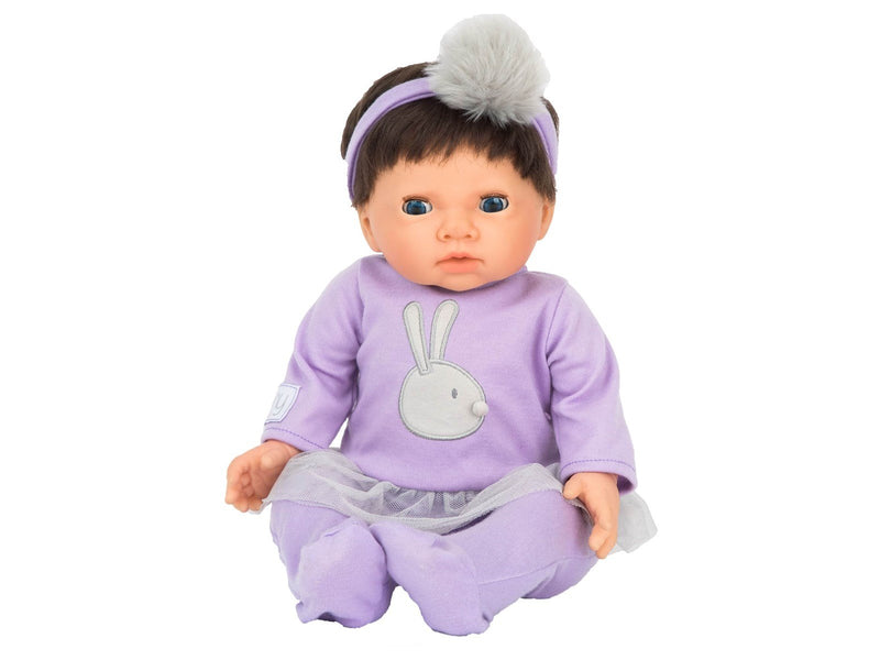 Tiny Treasures Dark Hair Baby Doll Purple Outfit