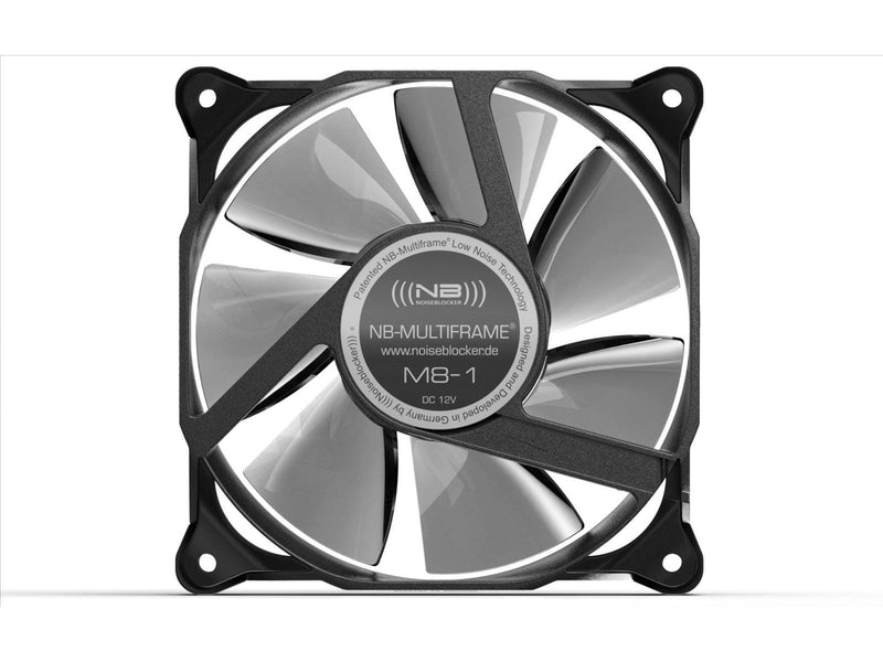 Blacknoise Multiframe M8-S2 - Gehäuselüfter - 80mm - Schwarz mit weißen Flügeln - 15 dBA
