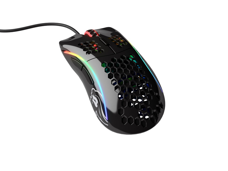 Glorious Model D - Glossy Weiß - Gaming Maus (Schwarz mit RGB)