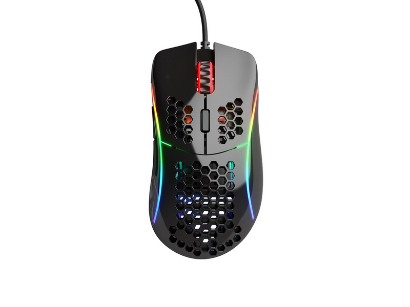 Glorious Model D - Glossy Weiß - Gaming Maus (Schwarz mit RGB)