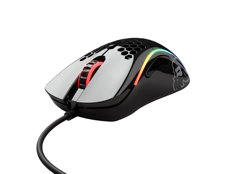 Glorious Model D - Glossy Weiß - Gaming Maus (Schwarz mit RGB)