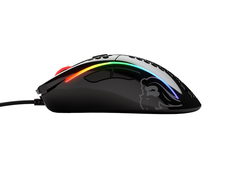 Glorious Model D - Glossy Weiß - Gaming Maus (Schwarz mit RGB)