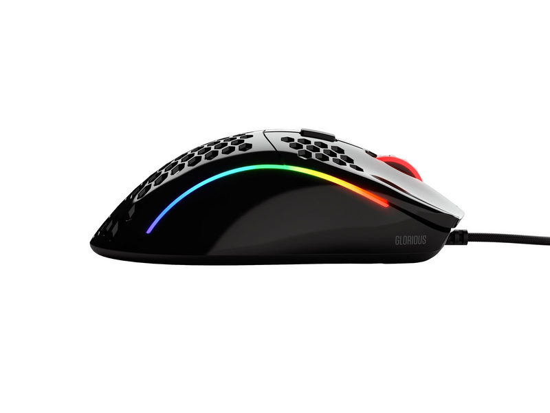 Glorious Model D - Glossy Weiß - Gaming Maus (Schwarz mit RGB)