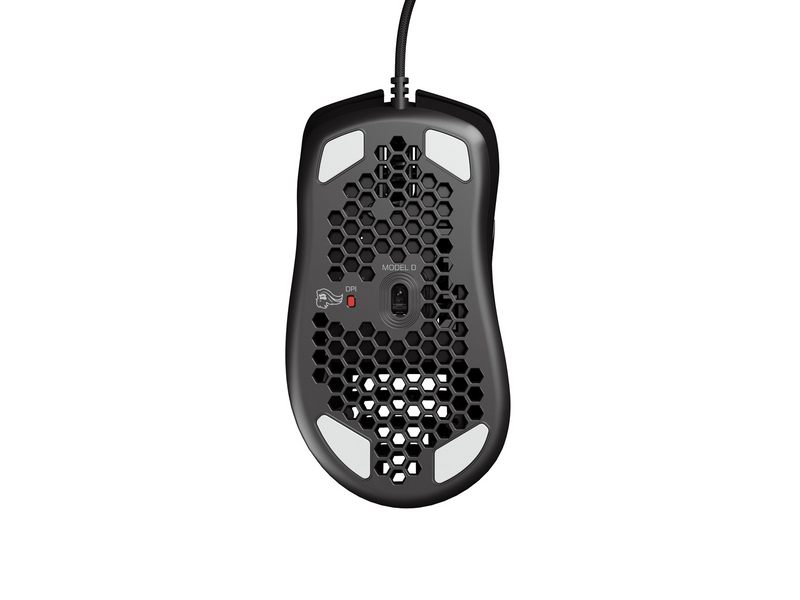 Glorious Model D - Glossy Weiß - Gaming Maus (Schwarz mit RGB)
