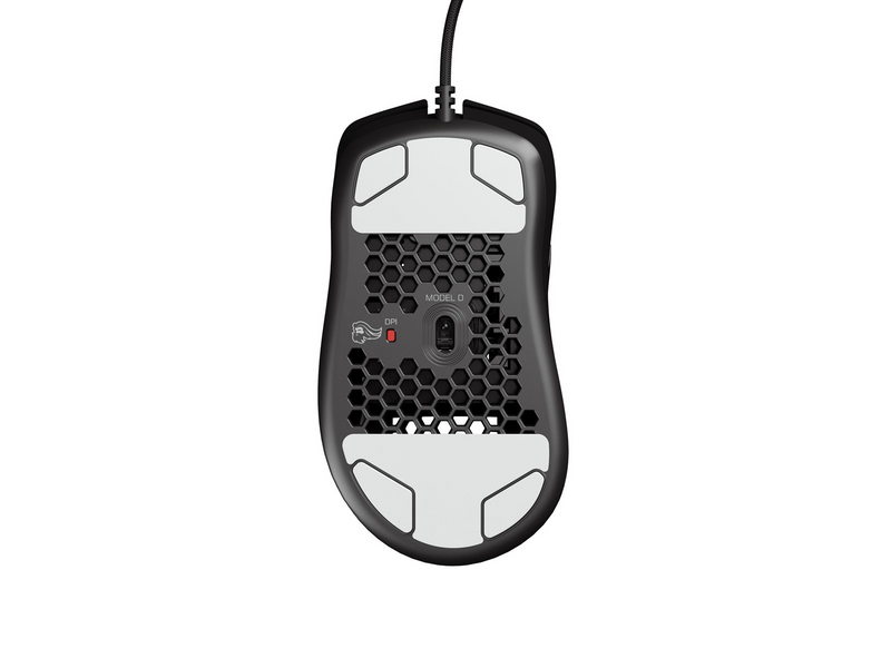 Glorious Model D - Glossy Weiß - Gaming Maus (Schwarz mit RGB)
