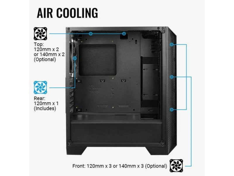 AeroCool Cylon Pro TG - Black - Gehäuse - Miditower - Schwarz