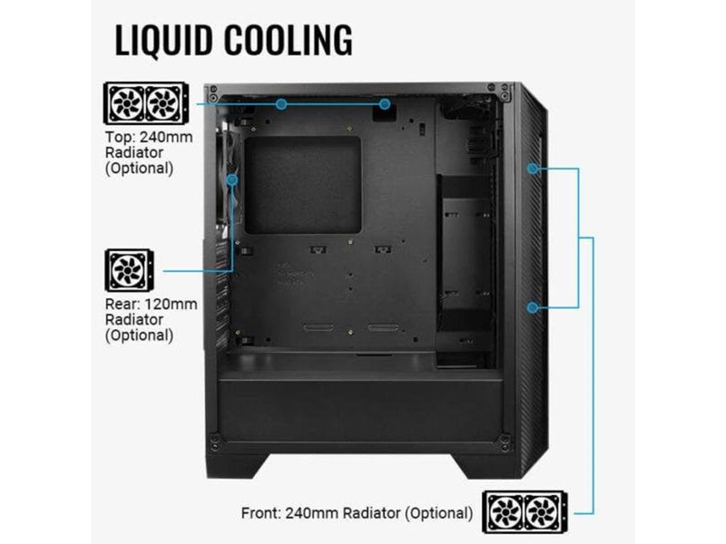 AeroCool Cylon Pro TG - Black - Gehäuse - Miditower - Schwarz