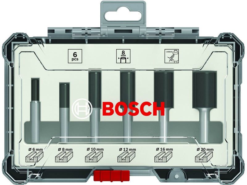 Bosch Bosc Fräsersatz 6 pcs Straight 8mm shank | 2607017