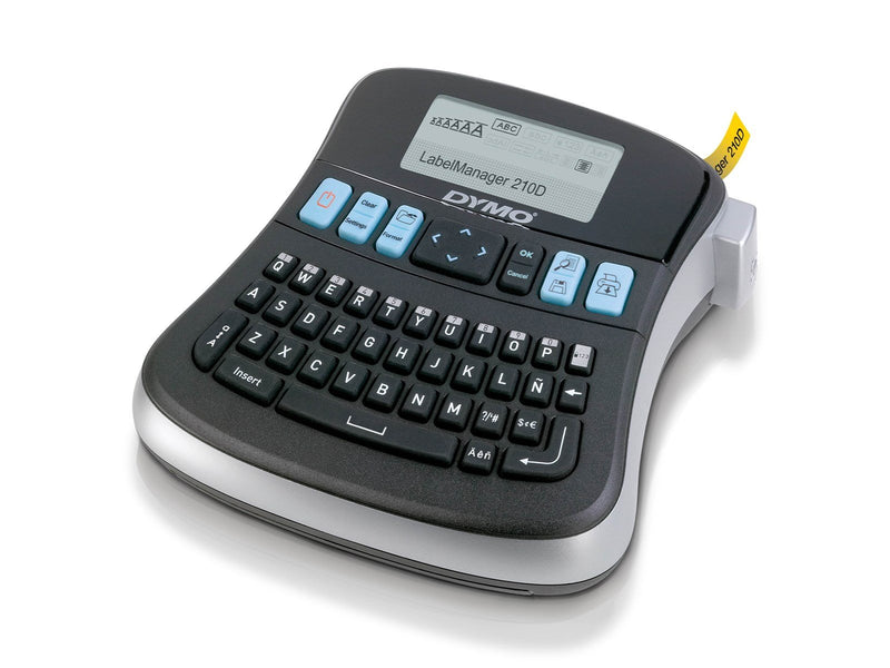 DYMO LabelManager 210D Beschriftungsgerät, mit 12mm schwarz auf weiß D1 Etiketten & Tragetasche