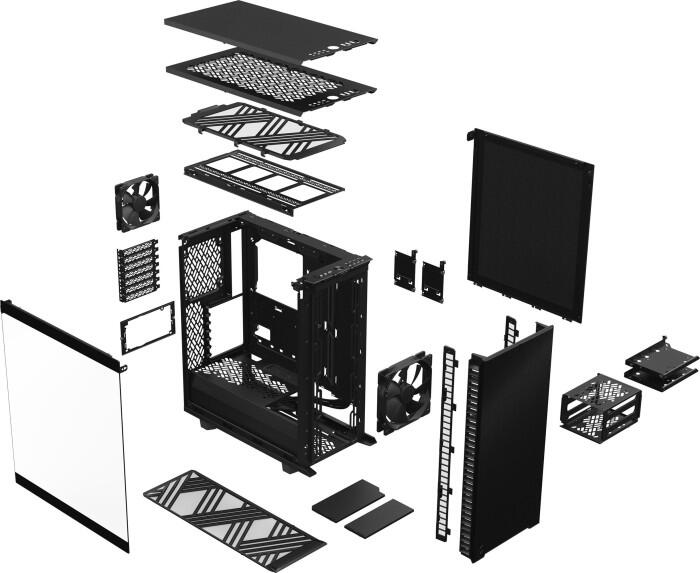 Fractal Design Define 7 Compact - schwarz, Light Tempered Glass