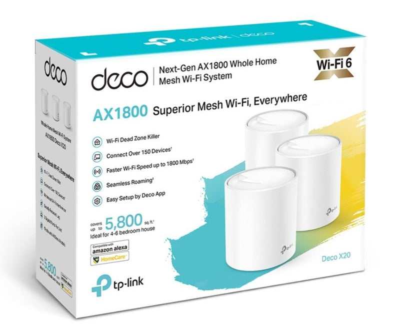 TP-Link 3x Deco X20 AX1800 Whole Home Mesh WiFi 6 System
