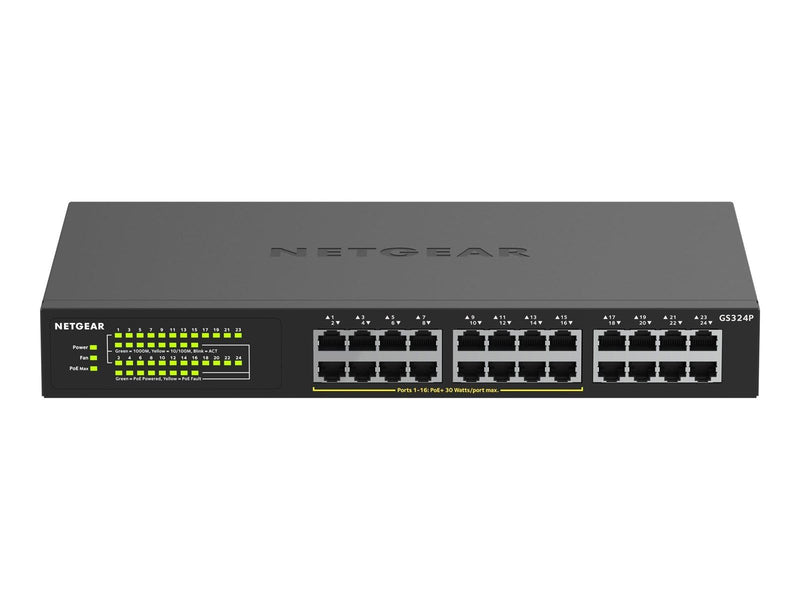 Netgear GS324P 24-Port Gigabit Ethernet Unmanaged Switch with 16-Ports PoE+ (190W)