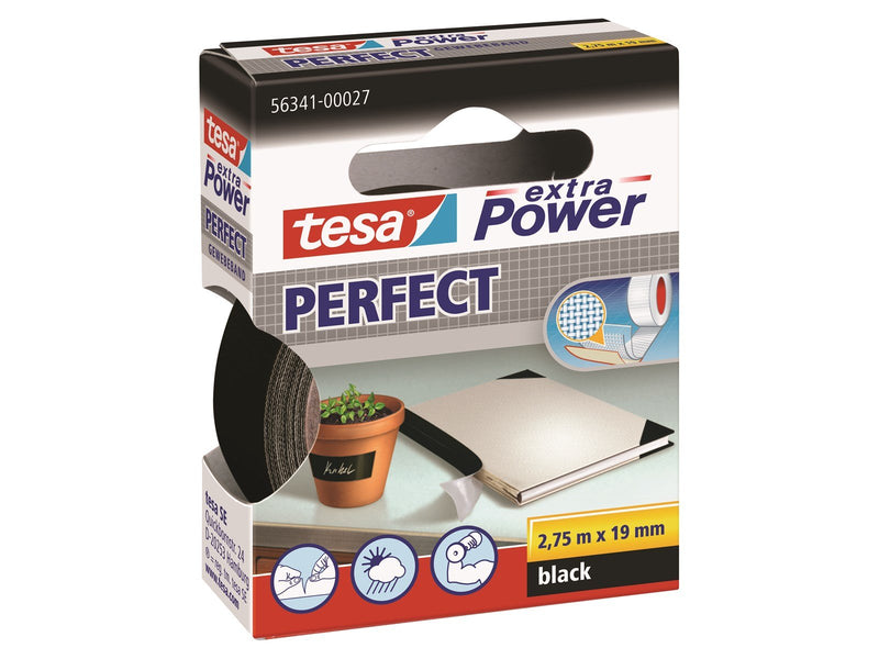 tesa Cloth Tape extra Power Perfect 2.75m x 19mm Black
